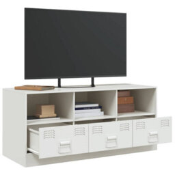 Berkfield Sturdy Tv Cabinet White 99X39X44 Cm Steel - thumbnail 5