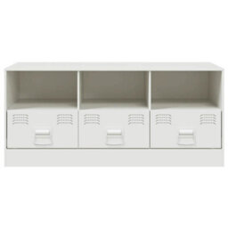 Berkfield Sturdy Tv Cabinet White 99X39X44 Cm Steel - thumbnail 6