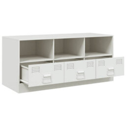 Berkfield Sturdy Tv Cabinet White 99X39X44 Cm Steel - thumbnail 7