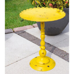 Small Yellow Bird Feeder - Weather Resistant Metal Freestanding Outdoor Garden Wild Bird Seed & Nut Feeding Station - H44 X 31.5Cm - thumbnail 3