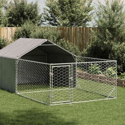 Vidaxl Outdoor Dog Kennel With Run 5X2X1.5 M Galvanised Steel - image 1