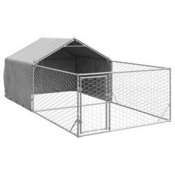 Vidaxl Outdoor Dog Kennel With Run 5X2X1.5 M Galvanised Steel - thumbnail 2