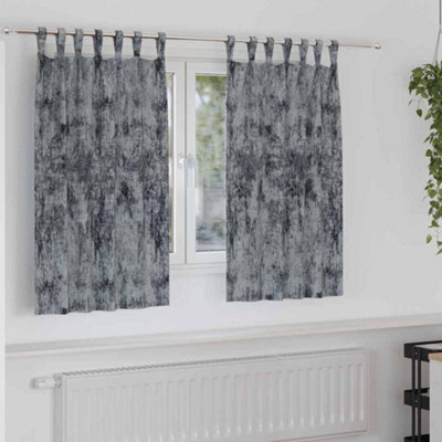 Berkfield Curtain With Curtains 2 Pcs Silver Grey 140 X 140 Cm Velvet - image 1