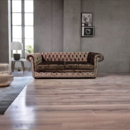 Chesterfield 4 Seater Sofa Settee Senso Chocolate Brown Velvet Fabric In Classic Style - thumbnail 3