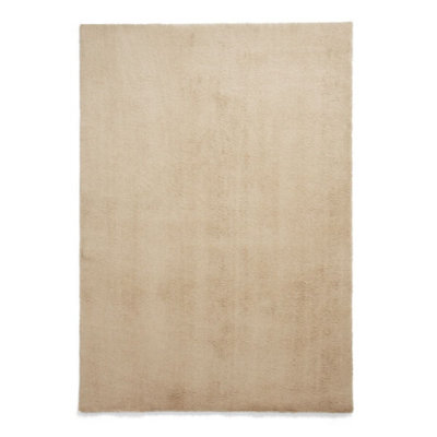 Beige Shaggy Washable Plain Modern Rug For Living Room Bedroom & Dining Room-160Cm X 230Cm - image 1