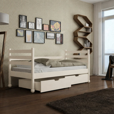 Arte Melani Cotton 90 X 190Cm Single Bed With Storage - Foam Mattress Included - image 1