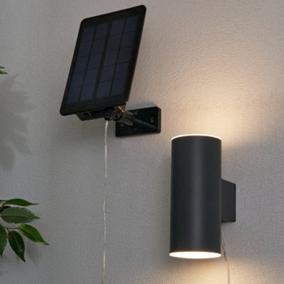 Litecraft Bao Anthracite Led Solar Outdoor Wall Light - image 1