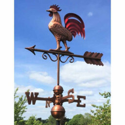 Good Directions Bantam Red Rooster Copper Farmhouse Weathervane - Steel - L47 X W47 X H86.6 Cm - Antique Bronze Finish - thumbnail 4