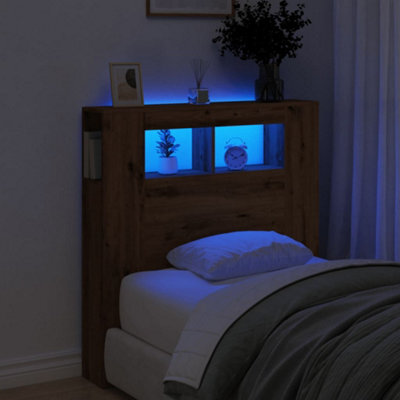 Berkfield Led Headboard Artisan Oak 100X18.5X103.5 Cm Engineered Wood - image 1