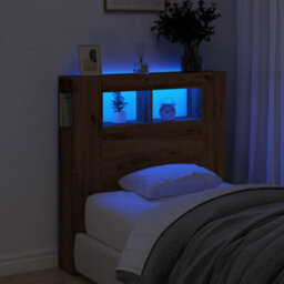 Berkfield Led Headboard Artisan Oak 100X18.5X103.5 Cm Engineered Wood - thumbnail 1