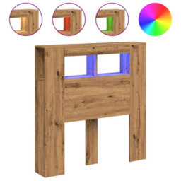 Berkfield Led Headboard Artisan Oak 100X18.5X103.5 Cm Engineered Wood - thumbnail 2