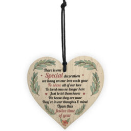 Red Ocean Memorial Plaque Decoration Mum Dad Nan Memorial Gift Wooden Heart In Memory Christmas Plaque - thumbnail 5