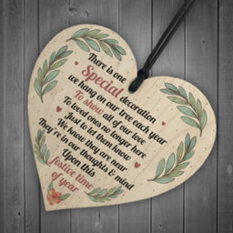 Red Ocean Memorial Plaque Decoration Mum Dad Nan Memorial Gift Wooden Heart In Memory Christmas Plaque - thumbnail 6