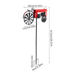 Garden Sanctuary Red Vintage Outdoor Metal Wind Spinner With Ground Spike - thumbnail 3