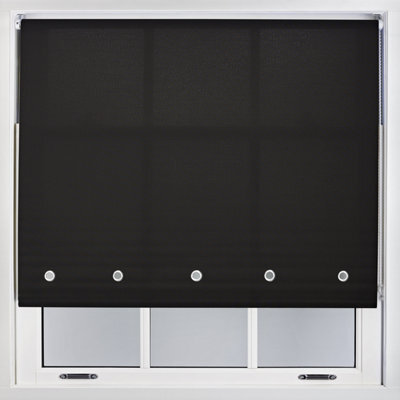 Furnished Daylight Roller Blind With Round Eyelets - Black Trimmable, 60Cm X 165Cm - image 1