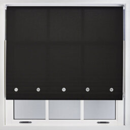 Furnished Daylight Roller Blind With Round Eyelets - Black Trimmable, 60Cm X 165Cm - thumbnail 1