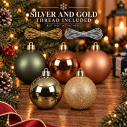 Decoris Pack Of 30 Christmas Tree Baubles Shatterproof Rosemary Brandy Pearl - thumbnail 6