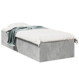 Berkfield Bed Frame Without Mattress Concrete Grey 100X200 Cm - thumbnail 2
