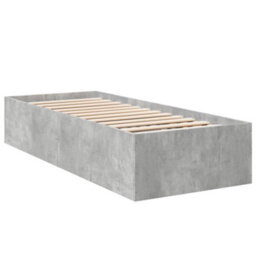 Berkfield Bed Frame Without Mattress Concrete Grey 100X200 Cm - thumbnail 3