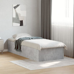 Berkfield Bed Frame Without Mattress Concrete Grey 100X200 Cm - thumbnail 1