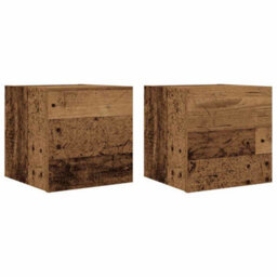 Berkfield Classic Wall Mounted Tv Cabinet 2 Pcs Old Wood 30.5X30X30 Cm - thumbnail 1
