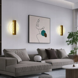 Pheashine Modern Led Wall Lampe, 12W Round Wall Lights Indoor,dimmable 3000/4500/6500K,for Hallway,staircase,gold - thumbnail 5