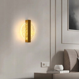 Pheashine Modern Led Wall Lampe, 12W Round Wall Lights Indoor,dimmable 3000/4500/6500K,for Hallway,staircase,gold - thumbnail 2