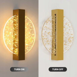 Pheashine Modern Led Wall Lampe, 12W Round Wall Lights Indoor,dimmable 3000/4500/6500K,for Hallway,staircase,gold - thumbnail 3