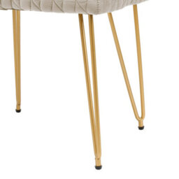 Living And Home Rectangle Beige Upholstered Vanity Storage Ottoman Stool W 420 X D 310 X H 480 mm - thumbnail 6