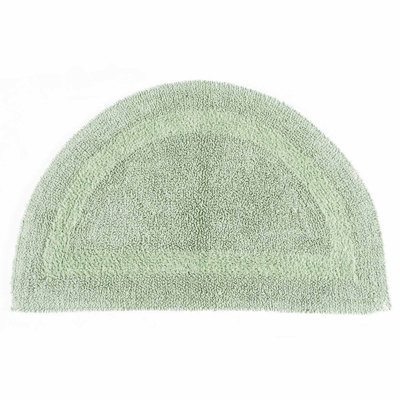 Homescapes Luxury Reversible Semi Circle Bath Mat - Sage Green - image 1