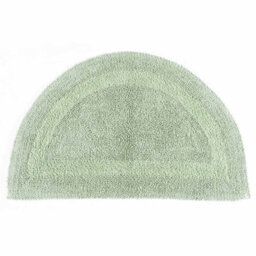 Homescapes Luxury Reversible Semi Circle Bath Mat - Sage Green - thumbnail 1