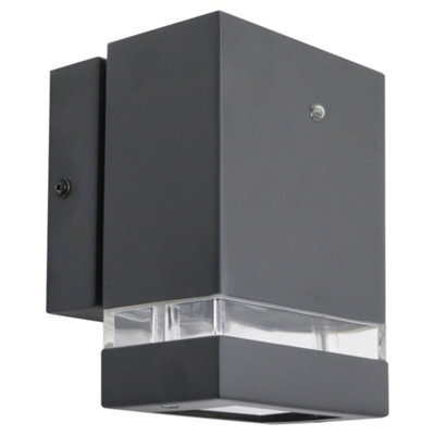 Long Life Lamps Company Downward Outdoor Dusk Till Dawn Wall Light Ip44 Anthracite Black Automatic Sensor Zlc373Dtd - image 1