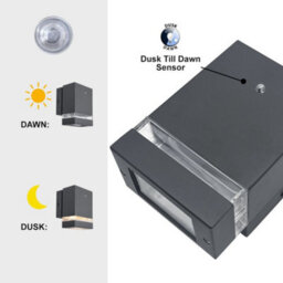 Long Life Lamps Company Downward Outdoor Dusk Till Dawn Wall Light Ip44 Anthracite Black Automatic Sensor Zlc373Dtd - thumbnail 5
