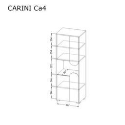 Arte Carini Stylish Tall Cabinet In White Matt, Grey & Oak Nash - W500mm X H1440mm X D380mm - thumbnail 4