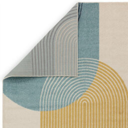 Blue Funky Modern Easy To Clean Abstract Rug For Dining Room -80Cm X 150Cm - thumbnail 3