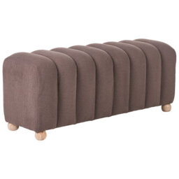 Wyld And Coco Cozynest Bed Bench In Brown Bouclé Upholstery With Wooden Legs, W111 X D40 X H45Cm - thumbnail 5