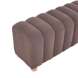 Wyld And Coco Cozynest Bed Bench In Brown Bouclé Upholstery With Wooden Legs, W111 X D40 X H45Cm - thumbnail 6