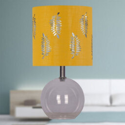 First Choice Lighting Set Of 2 Buck - Clear Glass Table Lamps With Ochre Fern Shade - thumbnail 5