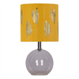 First Choice Lighting Set Of 2 Buck - Clear Glass Table Lamps With Ochre Fern Shade - thumbnail 2