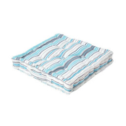 Homescapes Cotton New England Stripes Floor Cushion, 40 X 40 Cm
