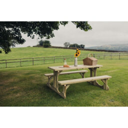Churnet Valley Garden Furniture Ltd Churnet Valley Lunar Wooden Garden Picnic Table (150Cm) - thumbnail 3
