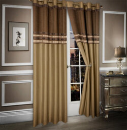 Intimates Heavy Chenille Blackout Curtains - Ring Top, Modern Window Panels For Living Room, Thermal, Energy Efficient, Soft Finish - Latte