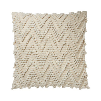 Beige Loop Chevron Woven & Jacquard Effect Indoor Cushion (L)50Cm (W)50Cm - image 1
