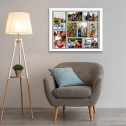 AK Frames 20X16 White Sleek Multi Photo Frame With Silver Mount - Holds 9 Apertures (2X) 7X5, (7X) 6X4 Photos - thumbnail 3