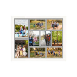 AK Frames 20X16 White Sleek Multi Photo Frame With Silver Mount - Holds 9 Apertures (2X) 7X5, (7X) 6X4 Photos - thumbnail 1