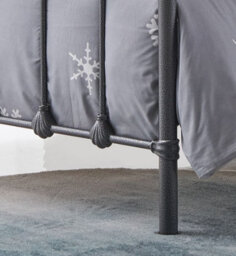 Save On Goods UK 4Ft6 Double Industrial,traditional Black Silver Textured Tubular Metal Bed Frame,strong,rustic Style Bedstead - thumbnail 4