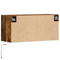 Berkfield Durable Tv Wall Cabinet With Led Lights Smoked Oak 80X31X35 Cm - thumbnail 8