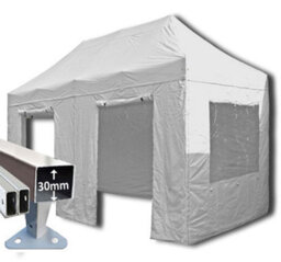 Crocodile Trading 3M X 6M Trader-Max 30 Commercial Instant Shelter Pop Up Gazebos Frame, Canopy & Sides - White