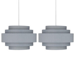 First Choice Lighting Pair Of Dark Grey 5 Tier Light Shades - thumbnail 1