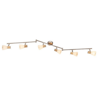 Luminosa Lighting Luminosa Gylfi Ceiling Spotlight Bar Nickel Matt Opal Glass Shade 6X E14 - image 1